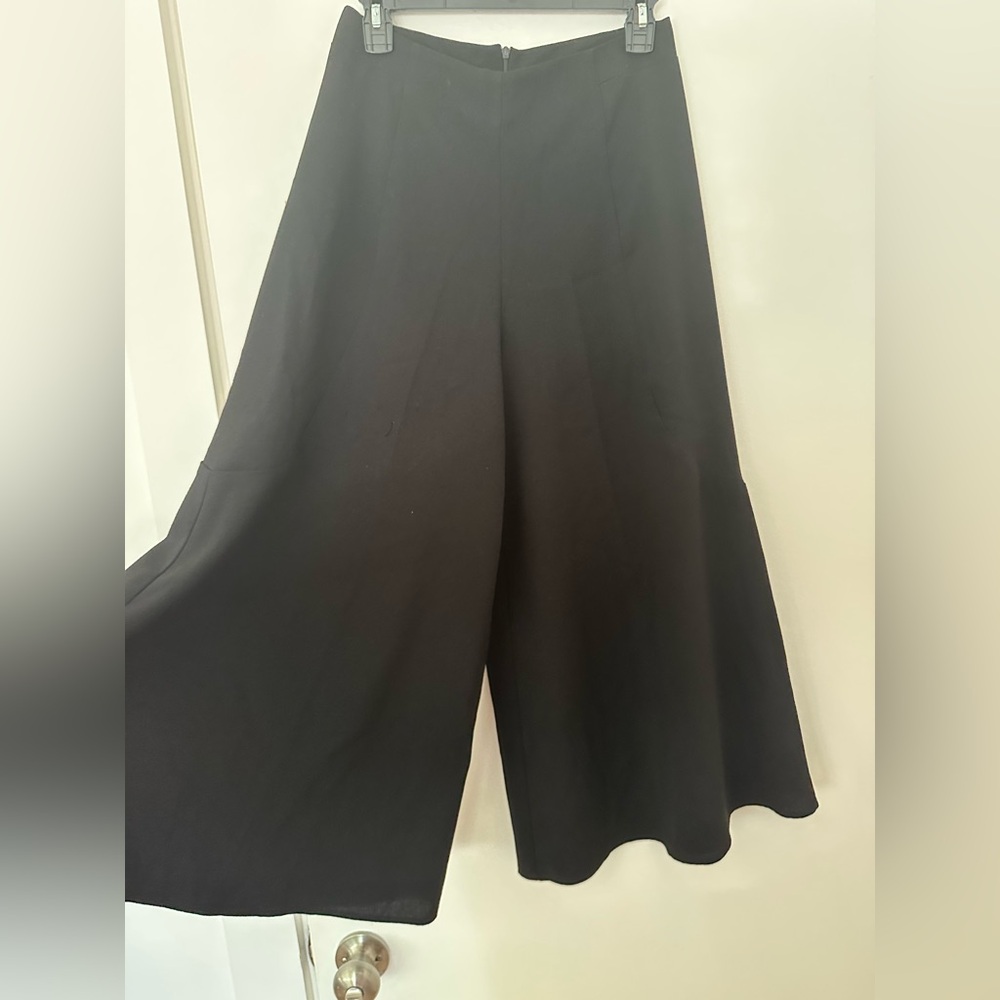 Farrow Black Wide-Leg Culotte Pants Women’s Size S High-Waist Flowy Midi Palazzo